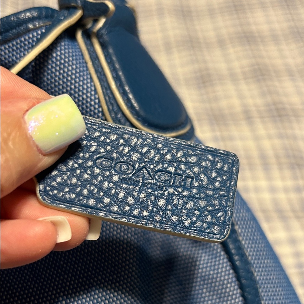 Coach Blue Denim purse with Carriage Design Coach Edie - Picture 2 of 13